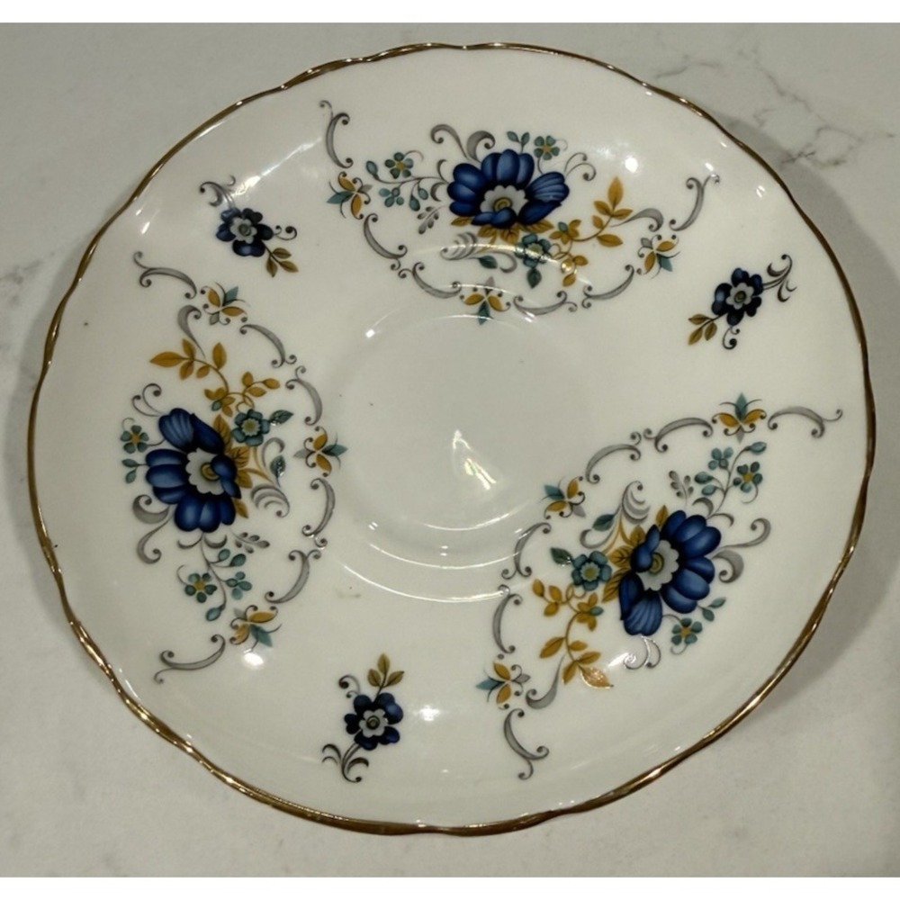 Crown Staffordshire Fine Bone China Saucer ONLY England Vintage 1960's-70's Gold